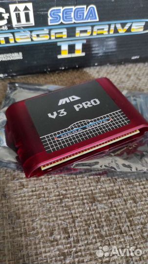 Топовый flash картридж Sega MD v3 PRO красный
