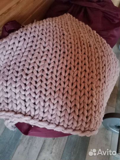 Плед из толстой пряжи мериноса