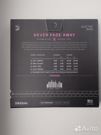 Струны для баса Daddario 45-100