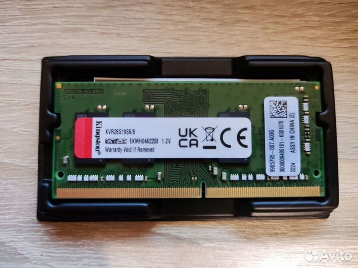 Оперативная память sodimm DDR4 8гб KVR26S19S6/8