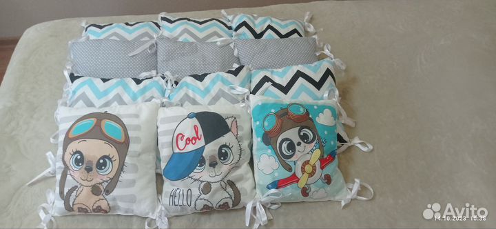 Бортики подушки в кроватку