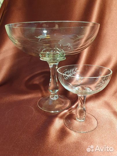 Ваза для фруктов стекло СССР - комплект