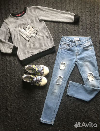 Огромный пакет одежды +обувь для девочки (21 вещь)