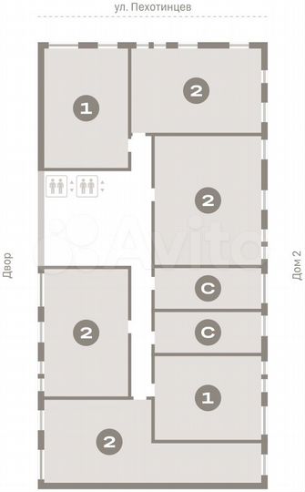 2-к. квартира, 80,7 м², 7/17 эт.