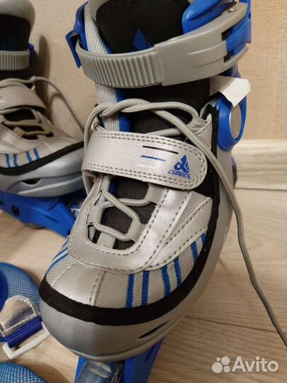 Роликовые коньки р-р 30-33 fantasy с защитой