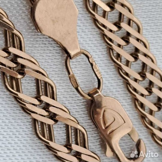 Цепь тройной ромб, золото 585 (14K), вес 16.52 г