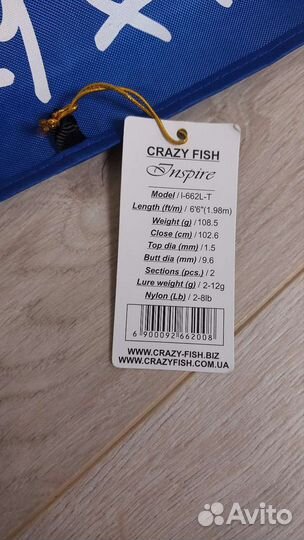 Спиннинг crazy fish inspire 662L-T