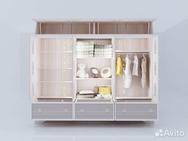 Шкаф в детскую брио домик с окошками К-11