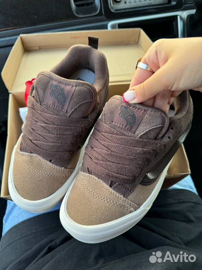 Кеды vans knu skool дутыши коричневые