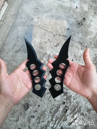 Naruto Asuma Chakra Blade/Kunai Knife/Black Double