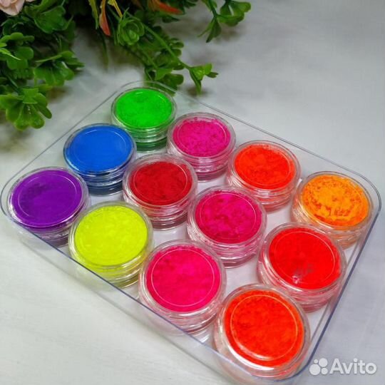 Пигменты для дизайна ногтей с мерцанием люкс