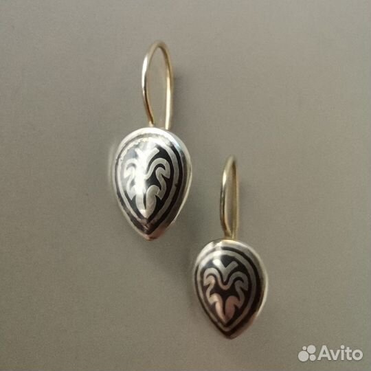 Серьги серебро 875