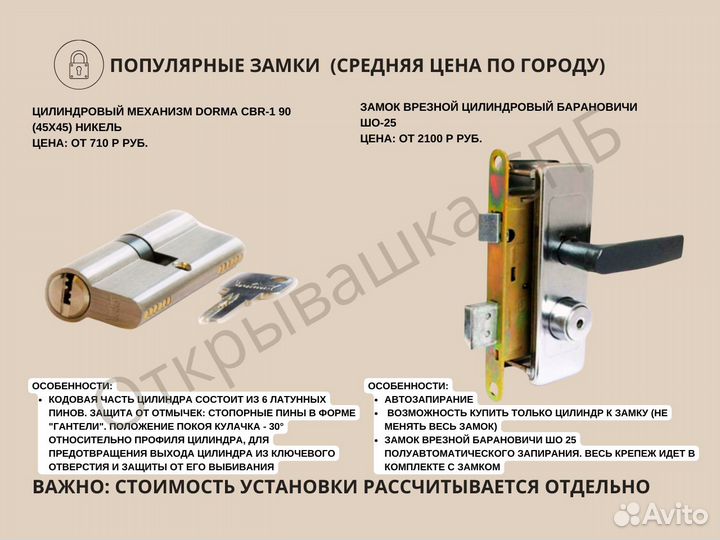 Взломщик замков/Замена замка на входной двери