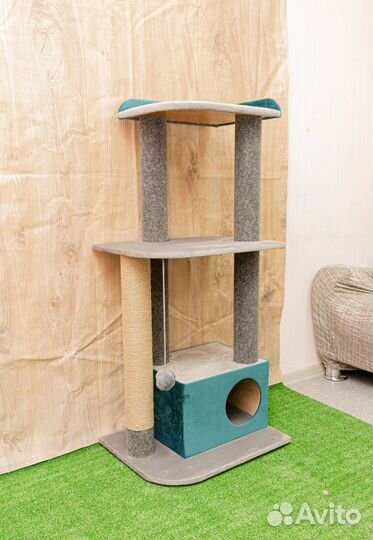 Игровой комплекс для кошки домик и когтеточка