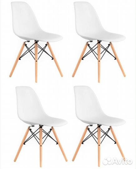 Стул для кухни обеденный Eames DSW белый