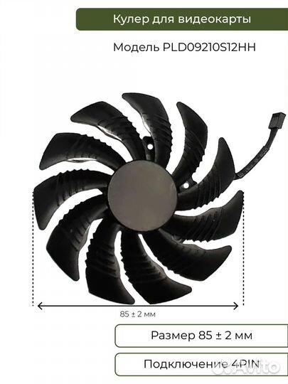 Вентилятор кулер для видеокарты Gigabyte ITX