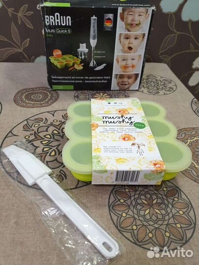 Силиконовые формочки для пюре и лопатка braun / бр