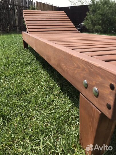 Шезлонг лежак пляжный из дерева