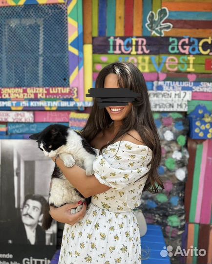 Платье из муслина цветочный принт