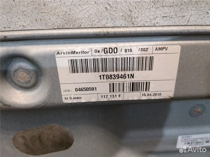 Стеклоподъемник механический Volkswagen Touran, 20