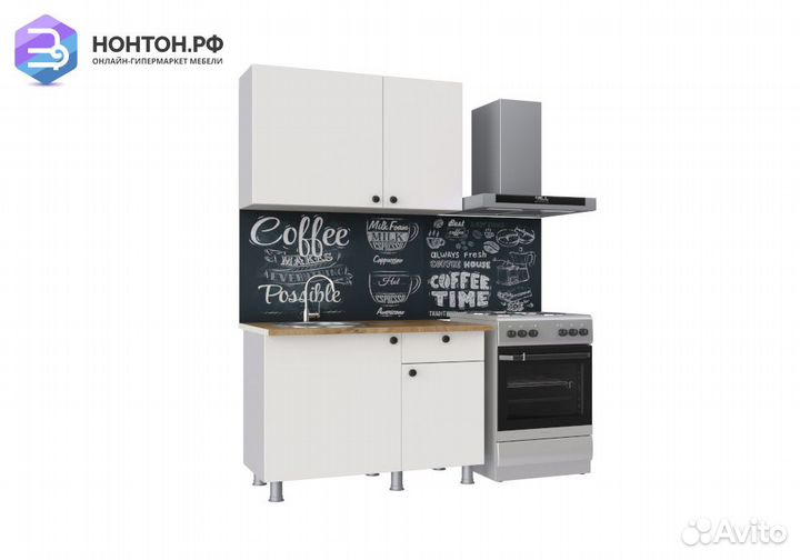 Кухня Деми 1.0 м белый