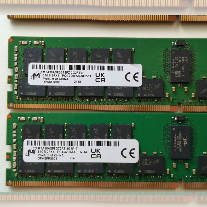 [PC4-3200AA] 64 Gb 3200 Mhz 2rx4 Rdimm Micron, Склад 2 Шт Pc4-3200aa