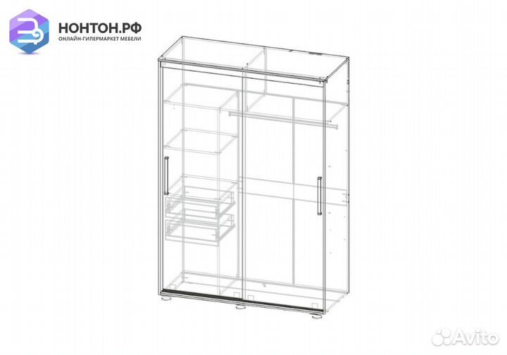 Шкаф-купе Комфорт-12 Прайм с прямоугольными зеркал