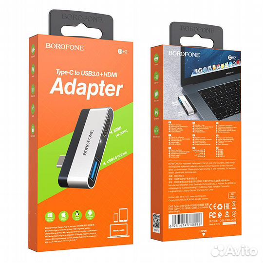 Адаптер Type-C на hdmi + USB3.0 DH2