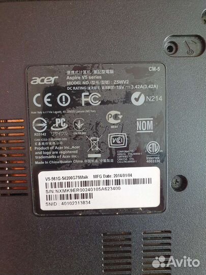 Ноутбук Acer core i5