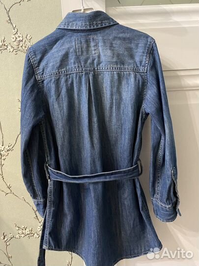 Джинсовая рубашка hm для девочки 122р