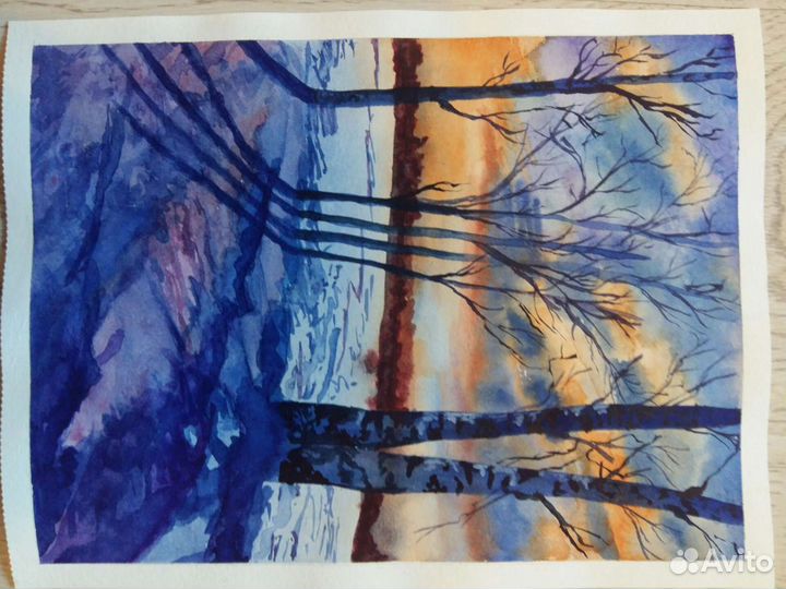 Картина акварелью А4