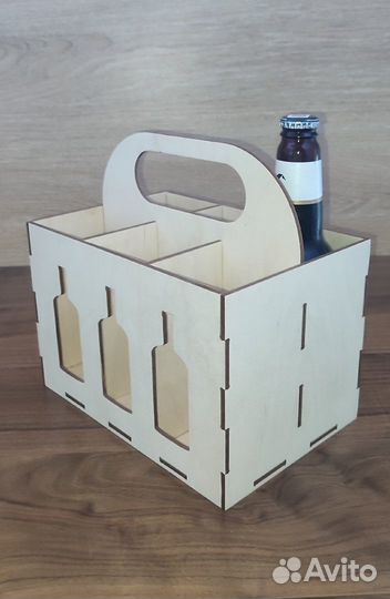 Ящик для пepенocки пива под 6 бутылок