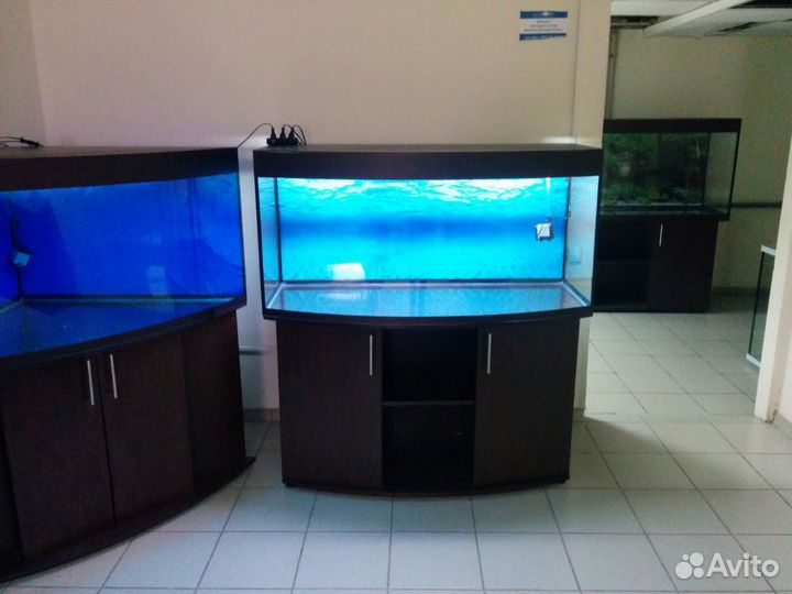 Аквариум 400 полукруглый, биофильтр, свет, тумба