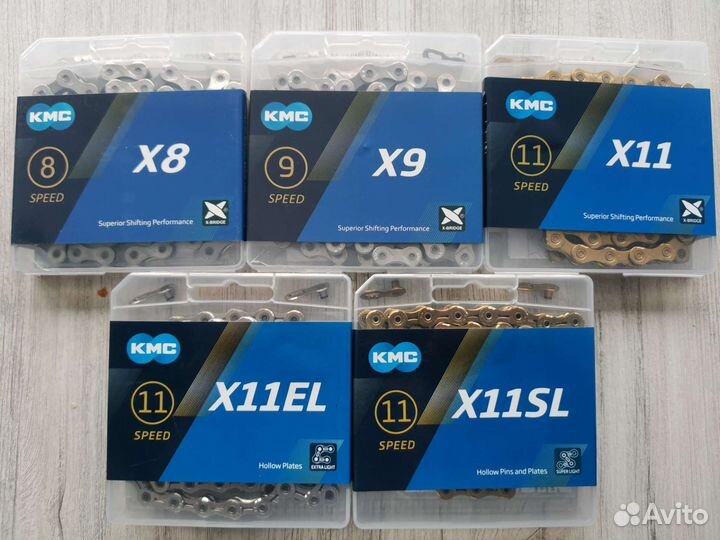 Цепь KMC X11 X11EL X11SL X11Ept Gold Silver