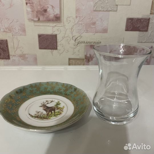 Стакан армуды набор с блюдцами