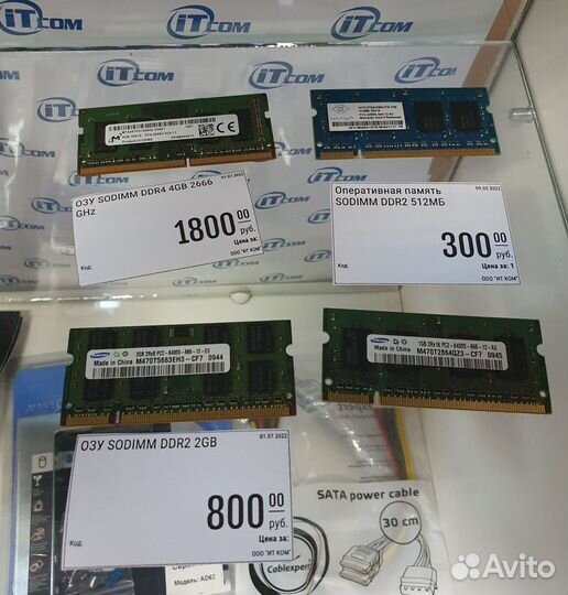 Оперативная память sodimm DDR2, DDR4