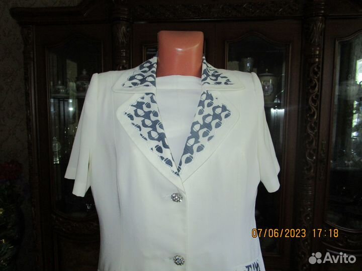 Костюм тройка женский летний белый р52