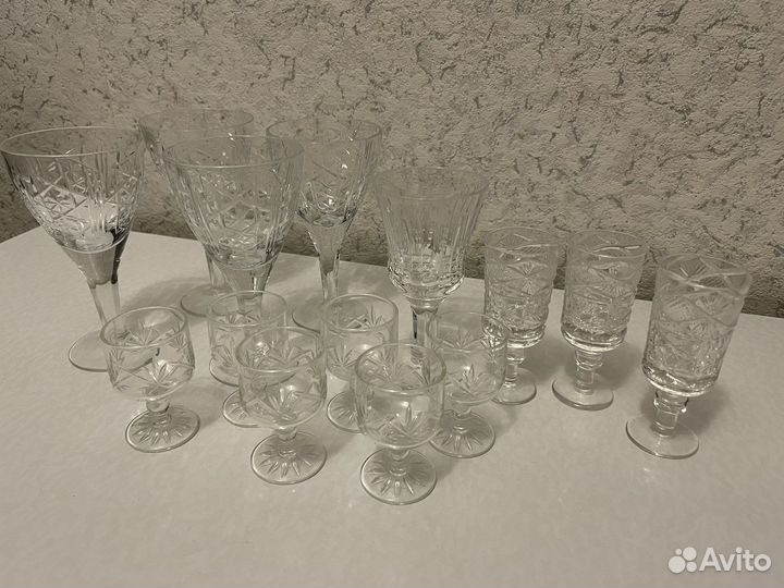 Хрустальные фужеры, бокалы, рюмки, вазы СССР