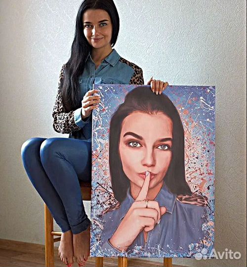 Портрет на холсте - премиум