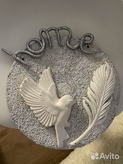 Панно из гипса птички 4 шт