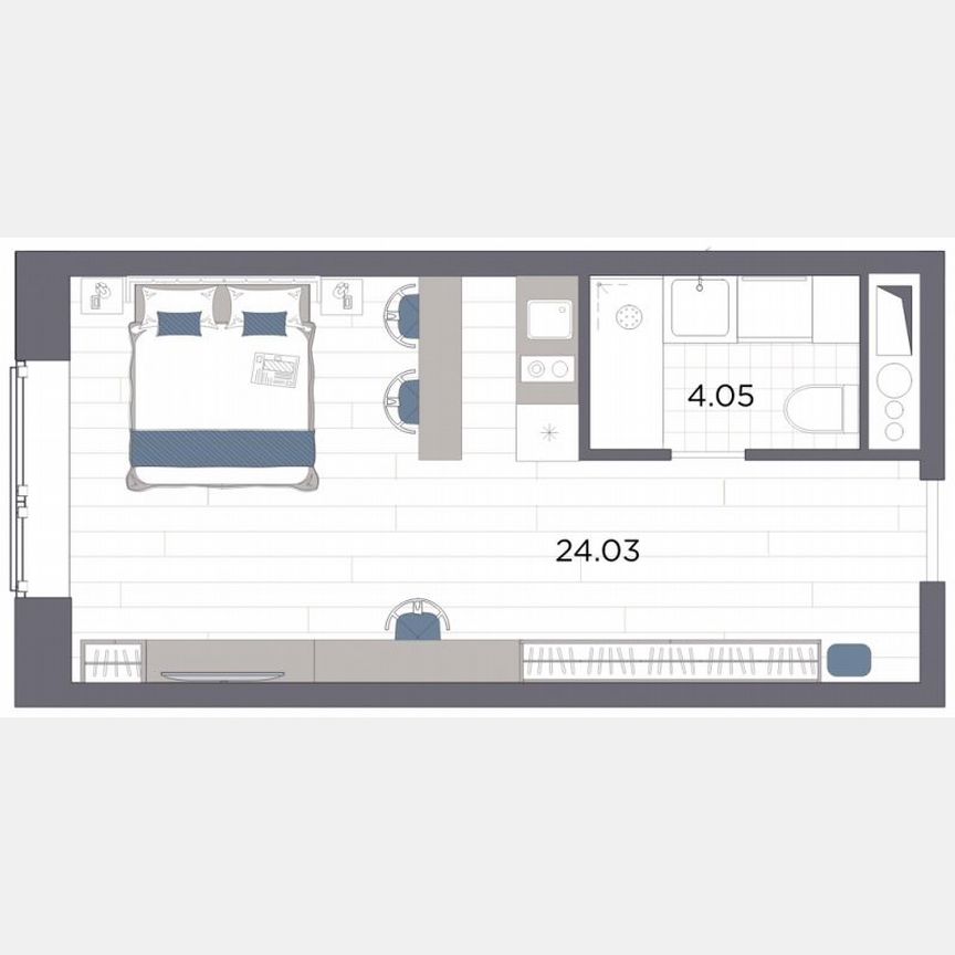 Апартаменты-студия, 28,1 м², 7/14 эт.