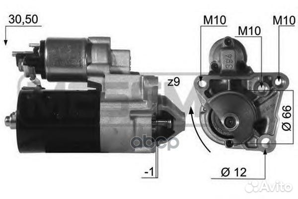 Стартер renault laguna II 1.8/2.0 0.9kw 220462 Era