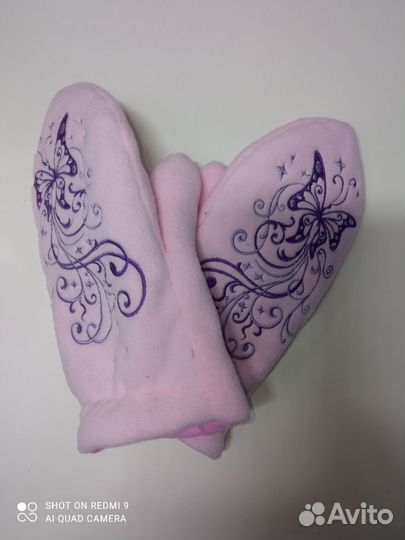 Варежки зимние с вышивкой