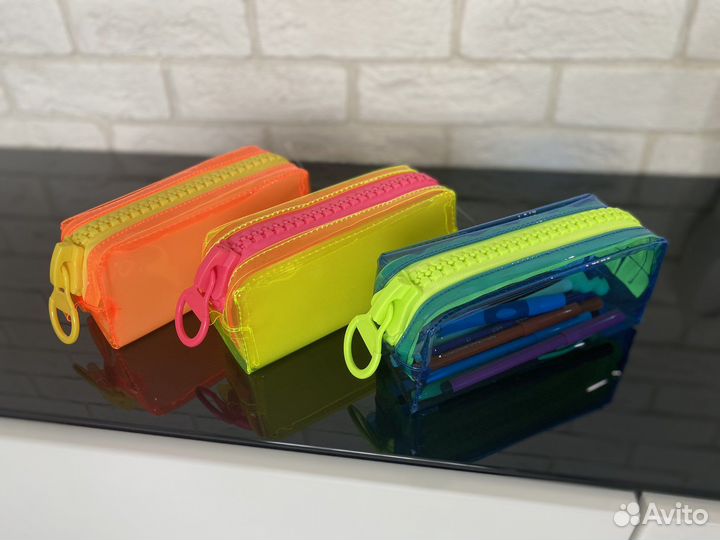 Пенал прозрачный с большой молнией