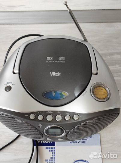 Магнитола, магнитофон Vitek VT-3451 CD/MP3 + радио