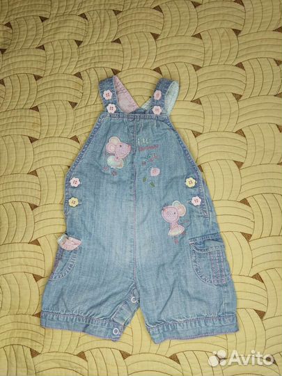 Джинсовый комбинезон для девочки 68-74