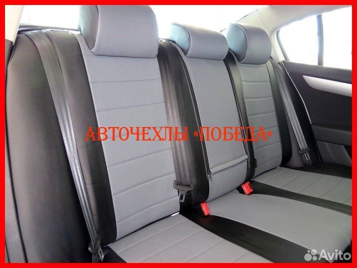 Чехлы Volkswagen Passat B7 из экокожи чёрно-серые