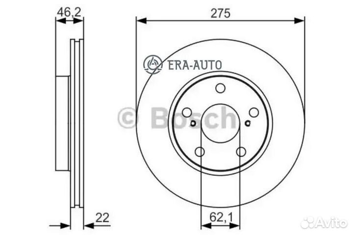 Bosch 0986479R97 Диск торм. пер.275x22 5 отв