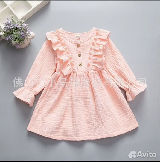 Муслиновое платье на девочку размер 80-116