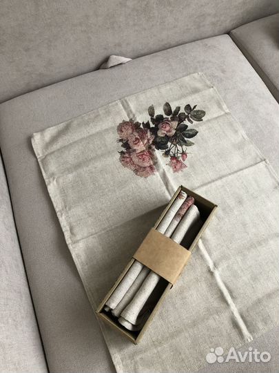 Льняные салфетки полотенца в подарочной упаковке